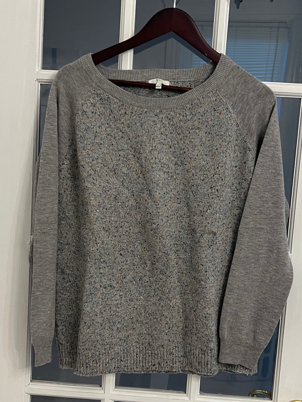 JOIE Women’s Gray Wide Neck Speckled Yarn Sweater Size M